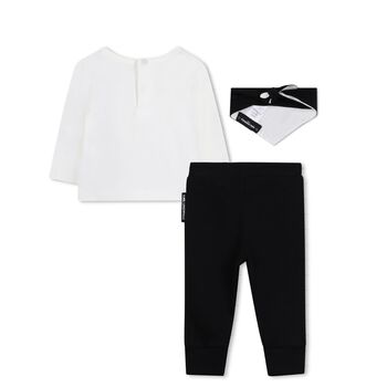 Younger Boys White & Black Trousers Set