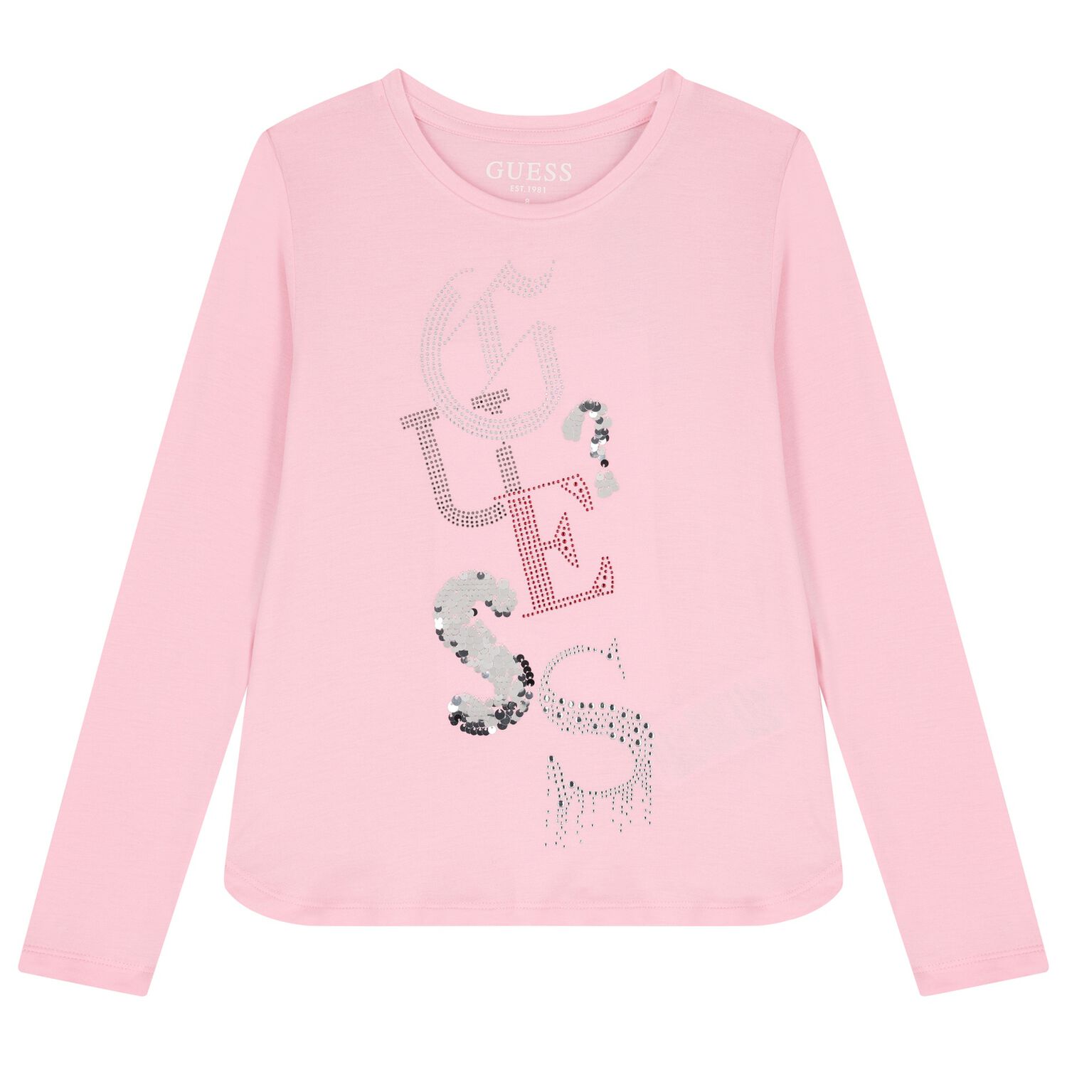 Girls Pink Logo Long Sleeve Top, 1, hi-res image number null