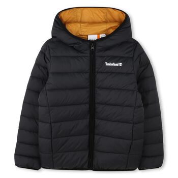 Boys Black Logo Puffer Jacket