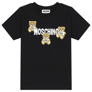 Black Teddy Bear Logo T-Shirt