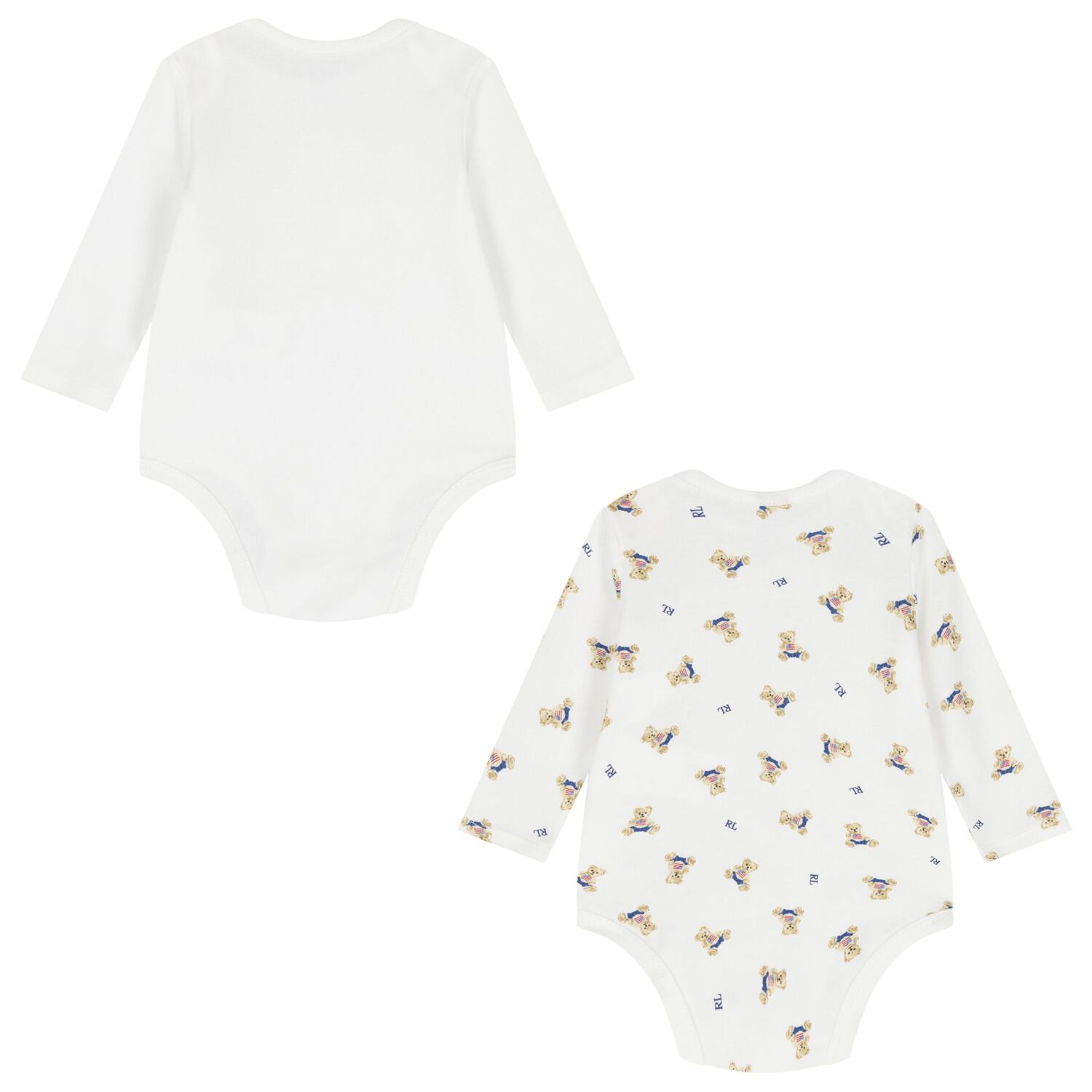Baby Boys White Polo Bear Bodysuits ( 2 Pack ), 1, hi-res