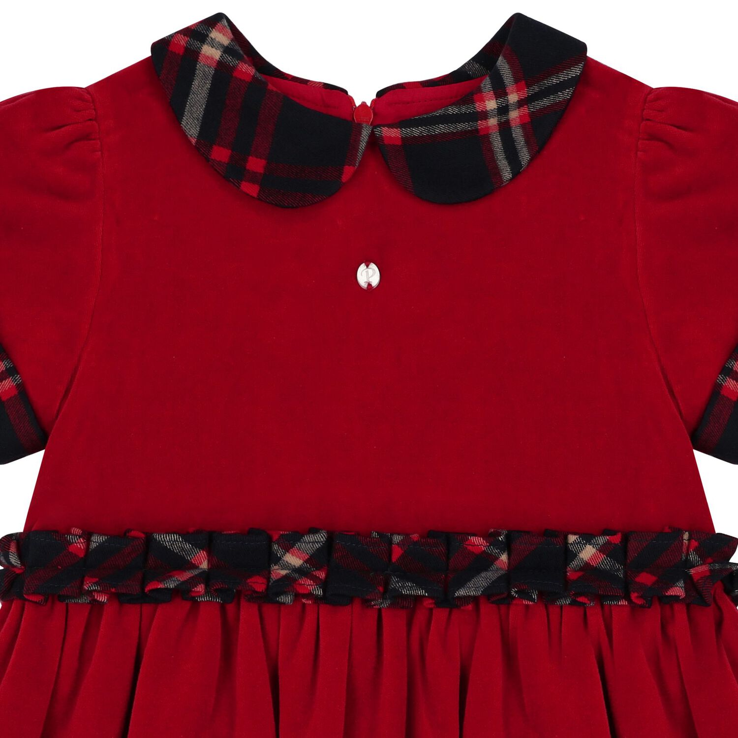 Girls Red Tartan Dress, 1, hi-res