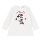 Younger Girls Ivory Disney Long Sleeve Top, 1, hi-res