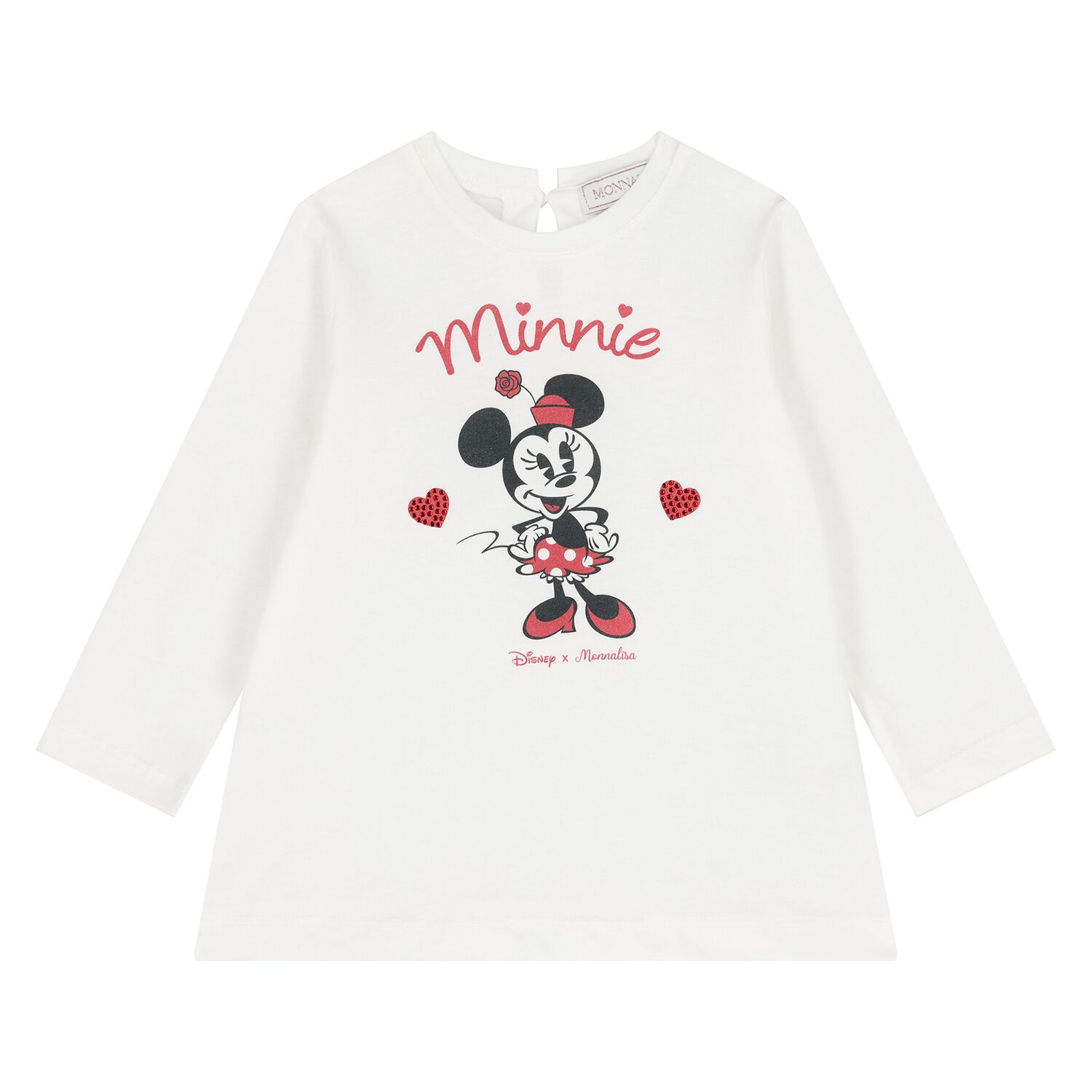 Younger Girls Ivory Disney Long Sleeve Top, 1, hi-res image number null