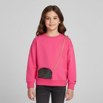 Girls Pink Handbag Sweatshirt