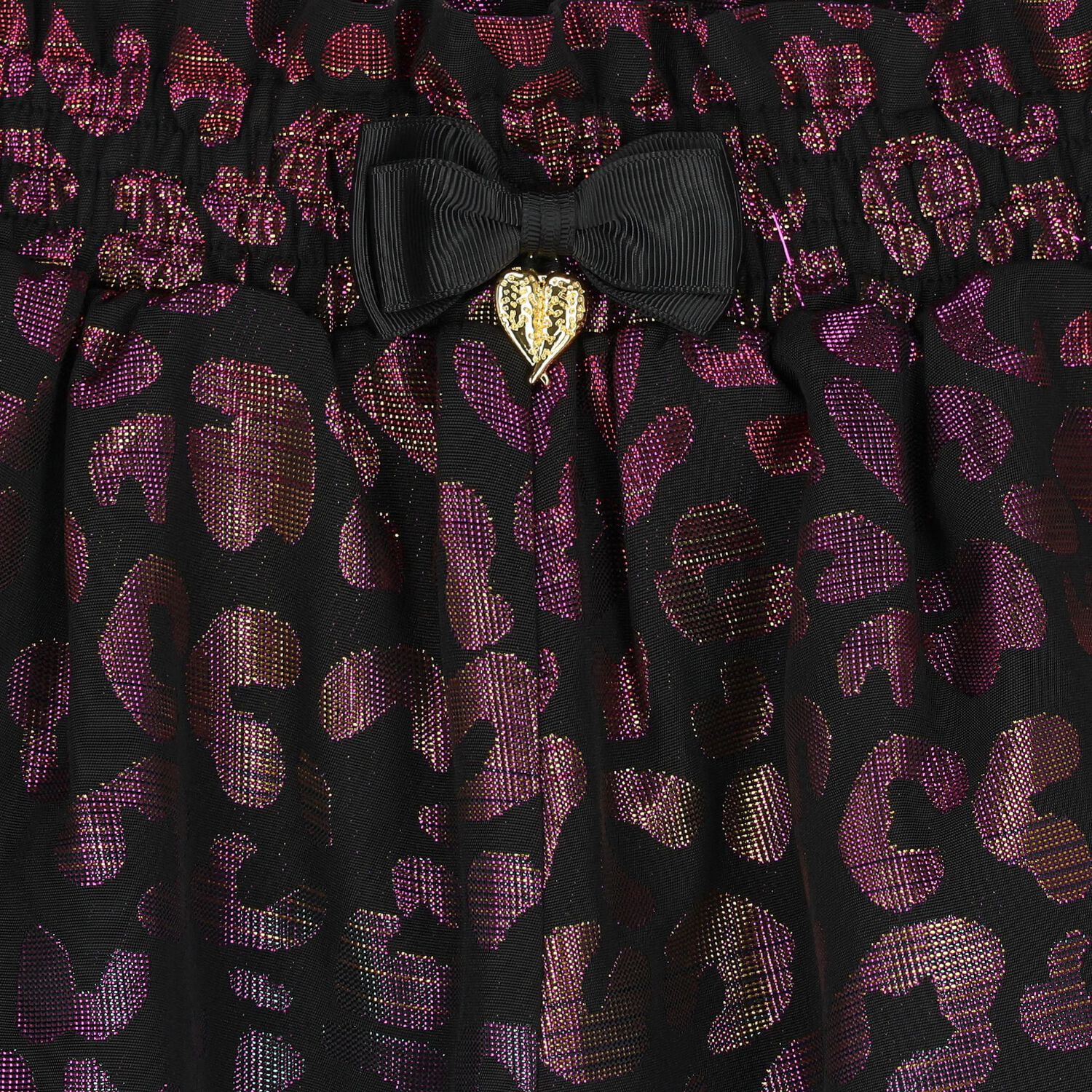  شورت بنات بطبعة نمر باللون  الأسود  والفضي اللامع , 2, hi-res