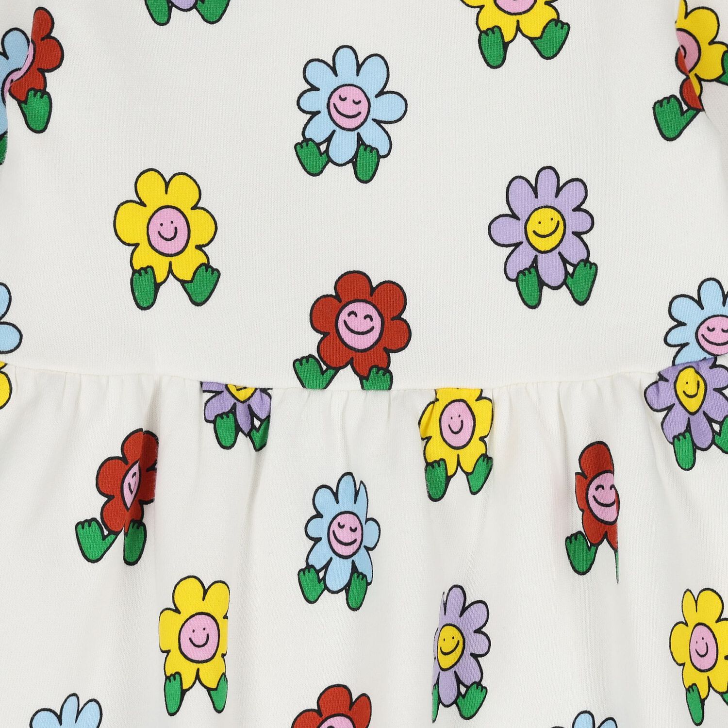 فستان بنات مزين بالزهور باللون الابيض , 1, hi-res