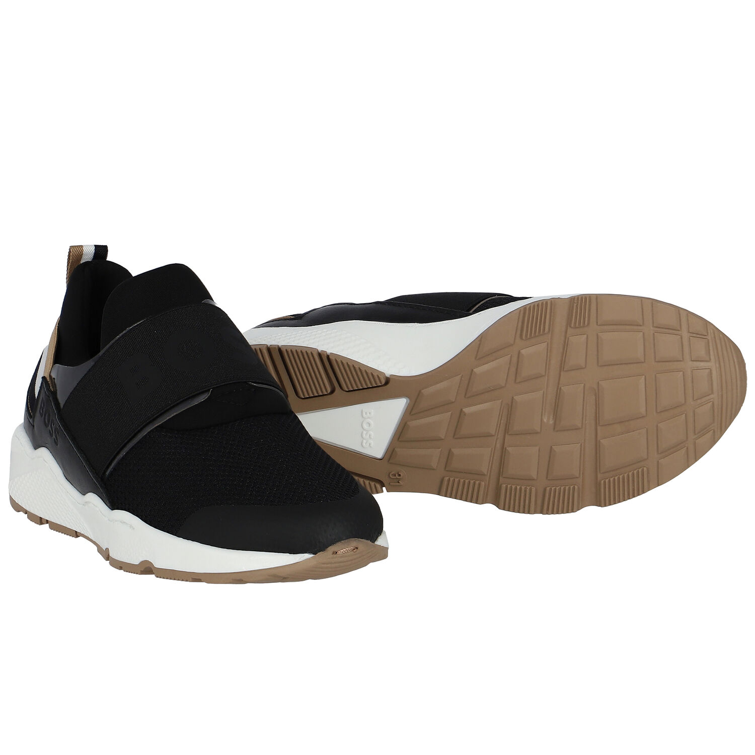 Boys Black Logo Trainers, 1, hi-res image number null