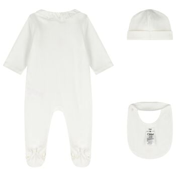 Baby Girls Ivory Logo Babygrow Gift Set