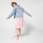 Girls Multi-Coloured Logo Pleated Skirt, 1, hi-res