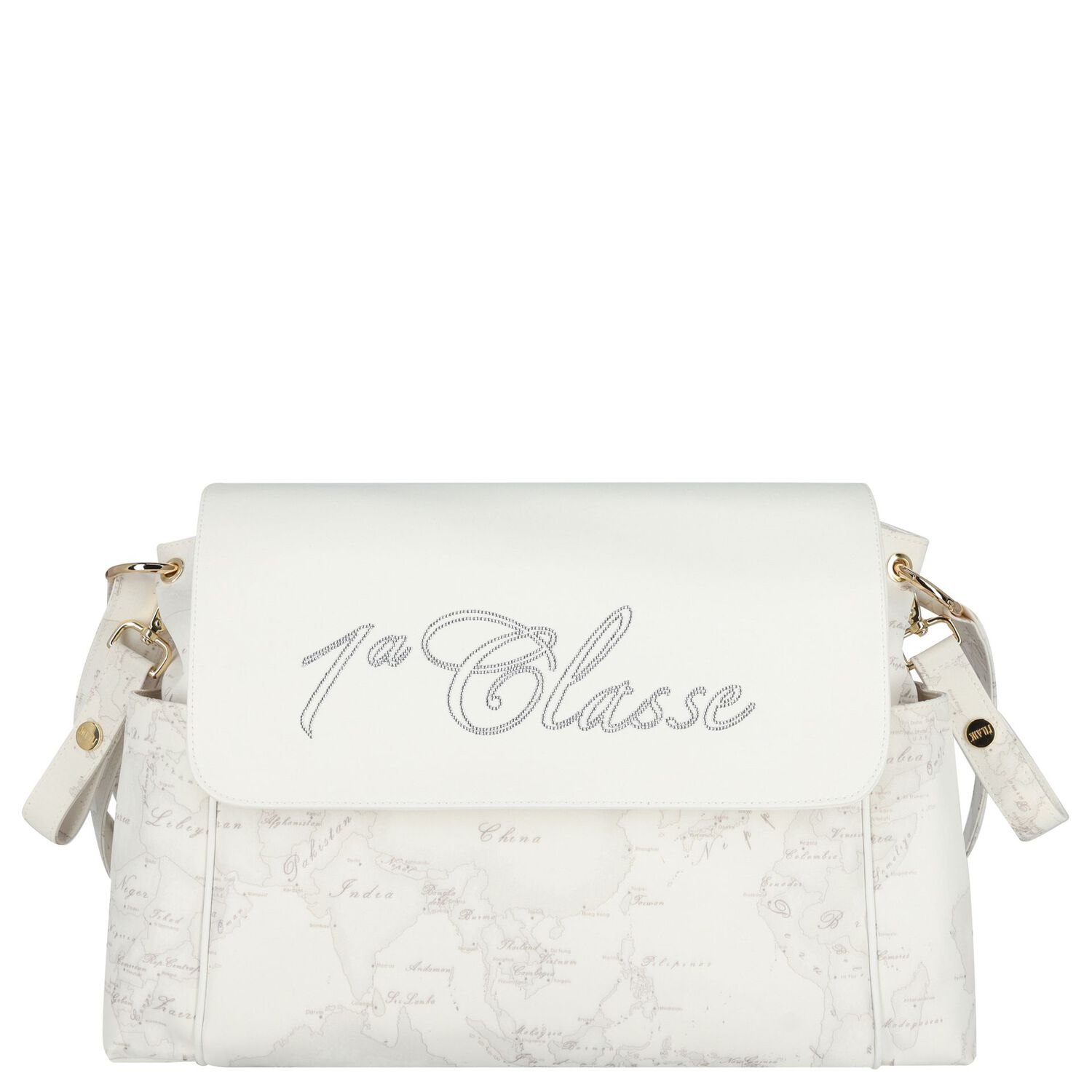 Ivory & Beige Geo Map Baby Changing Bag, 1, hi-res