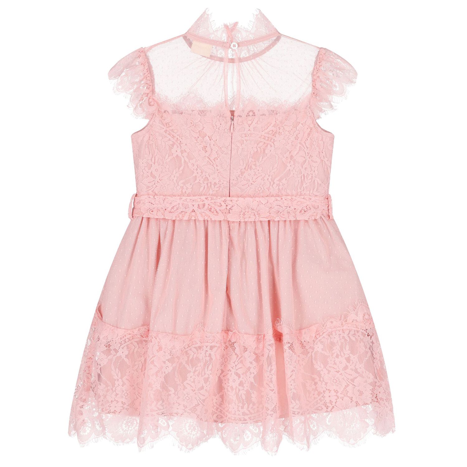 Girls Pink Lace Tulle Dress, 1, hi-res image number null