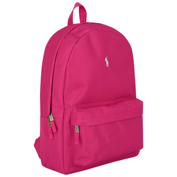 حقيبة ظهر بالشعار باللون الوردى