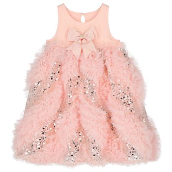 Girls Pink Sequin Tulle Dress