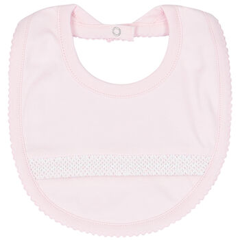 Baby Girls Pink Smocked Bib