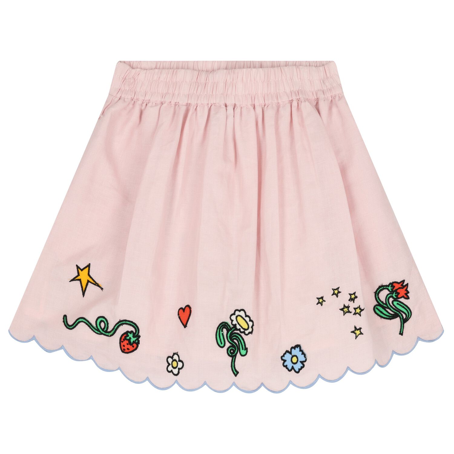 Girls Pink Flower Skirt, 1, hi-res