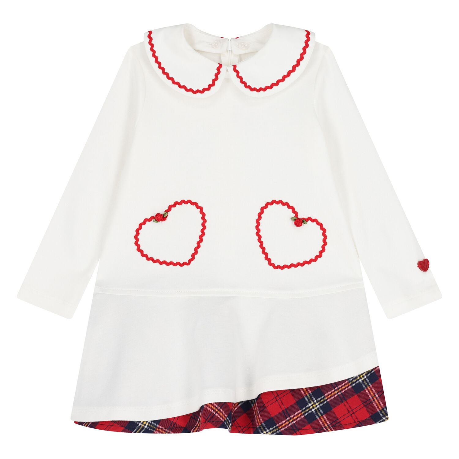 Younger Girls Ivory Heart Dress, 1, hi-res image number null