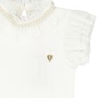 Girls White Ruffled Top, 1, hi-res