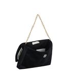 Girls Black & Ivory Bow Velvet Handbag ( 22CM ) , 1, hi-res