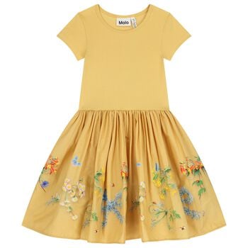 Girls Yellow Floral Dress