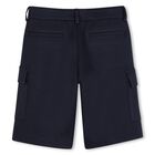 Boys Navy Blue Cargo Shorts, 1, hi-res