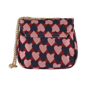 Girls Navy & Pink Heart Handbag
