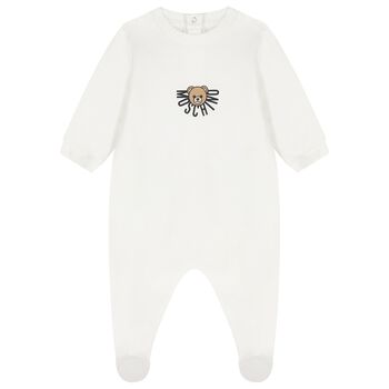 White Teddy Bear Logo Babygrow