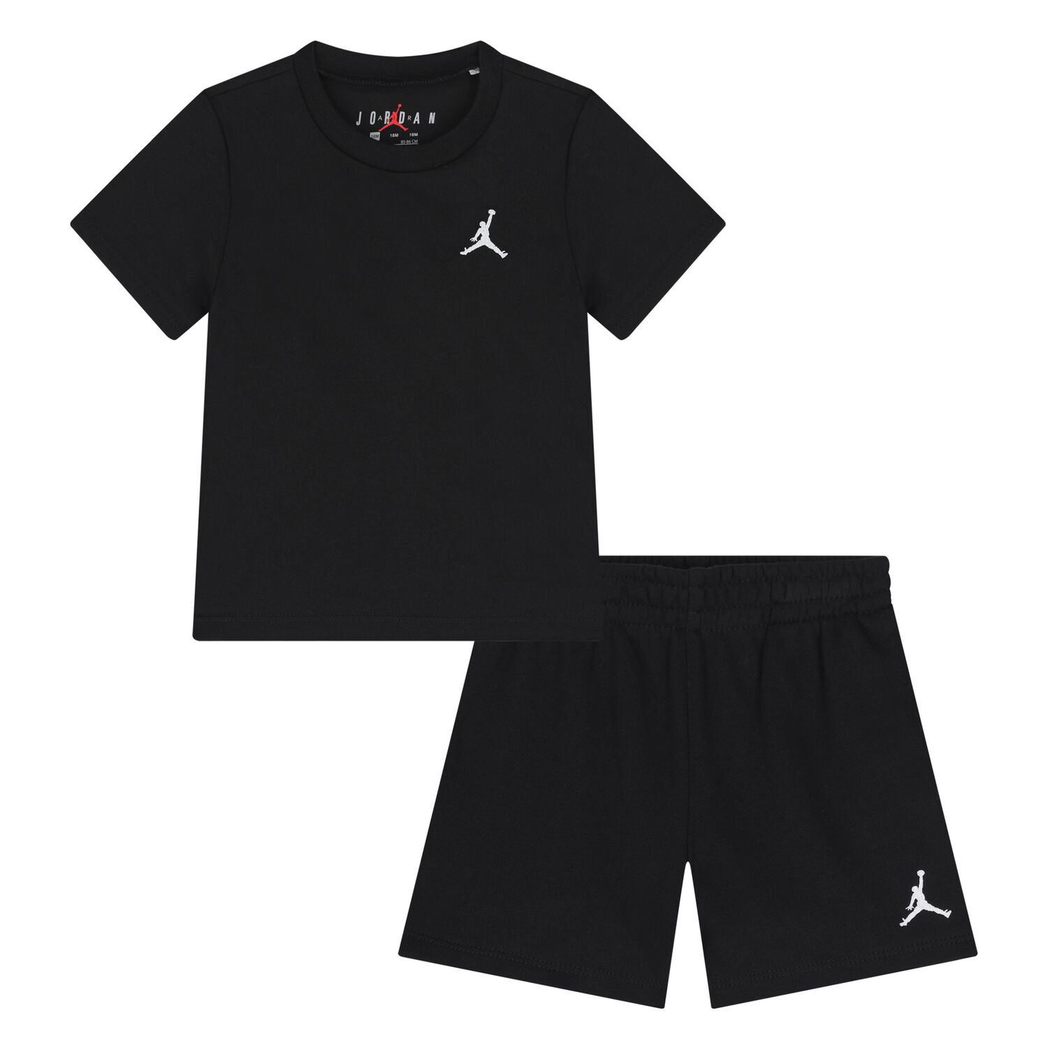 Younger Black Jordan Logo Shorts Set, 1, hi-res image number null
