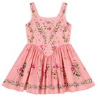 Girls Pink Floral Dress, 1, hi-res