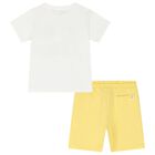 Boys White & Yellow Surfing Board Shorts Set, 2, hi-res