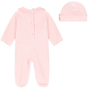 Baby Girls Pink Babygrow & Hat Set
