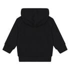 Younger Boys Black Logo Hooded Top, 1, hi-res