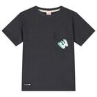 Boys Dark Grey Cotton T-Shirt, 1, hi-res