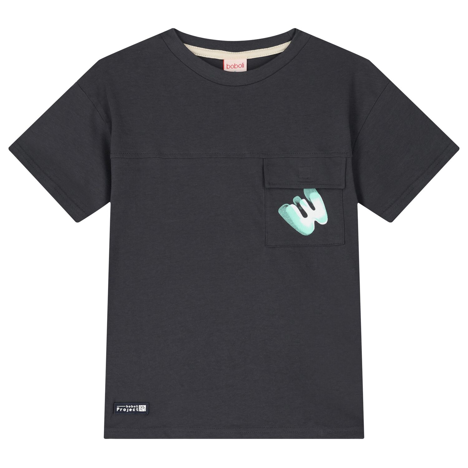 Boys Dark Grey Cotton T-Shirt, 1, hi-res