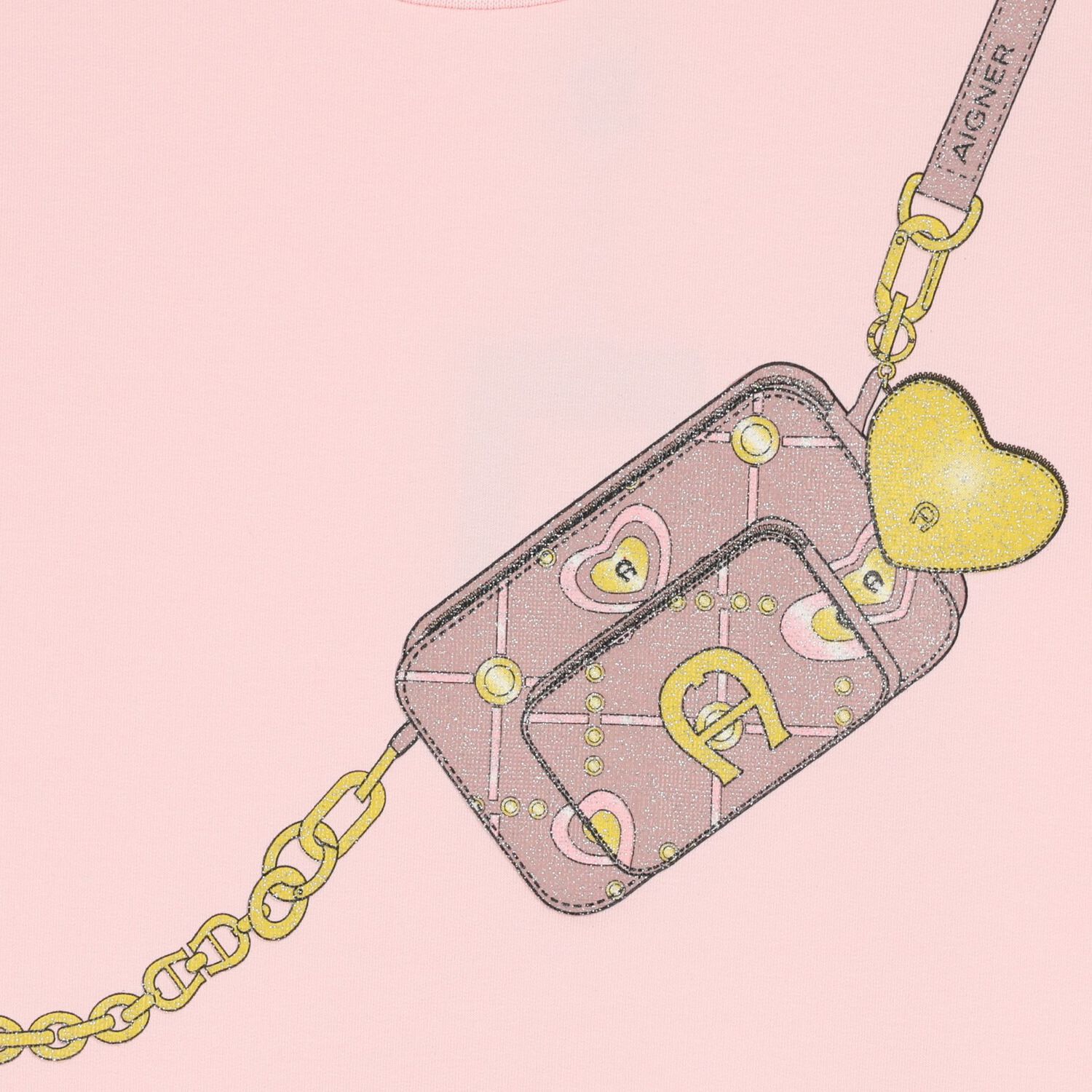 Girls Pink Crossbody Bag Sweatshirt, 2, hi-res