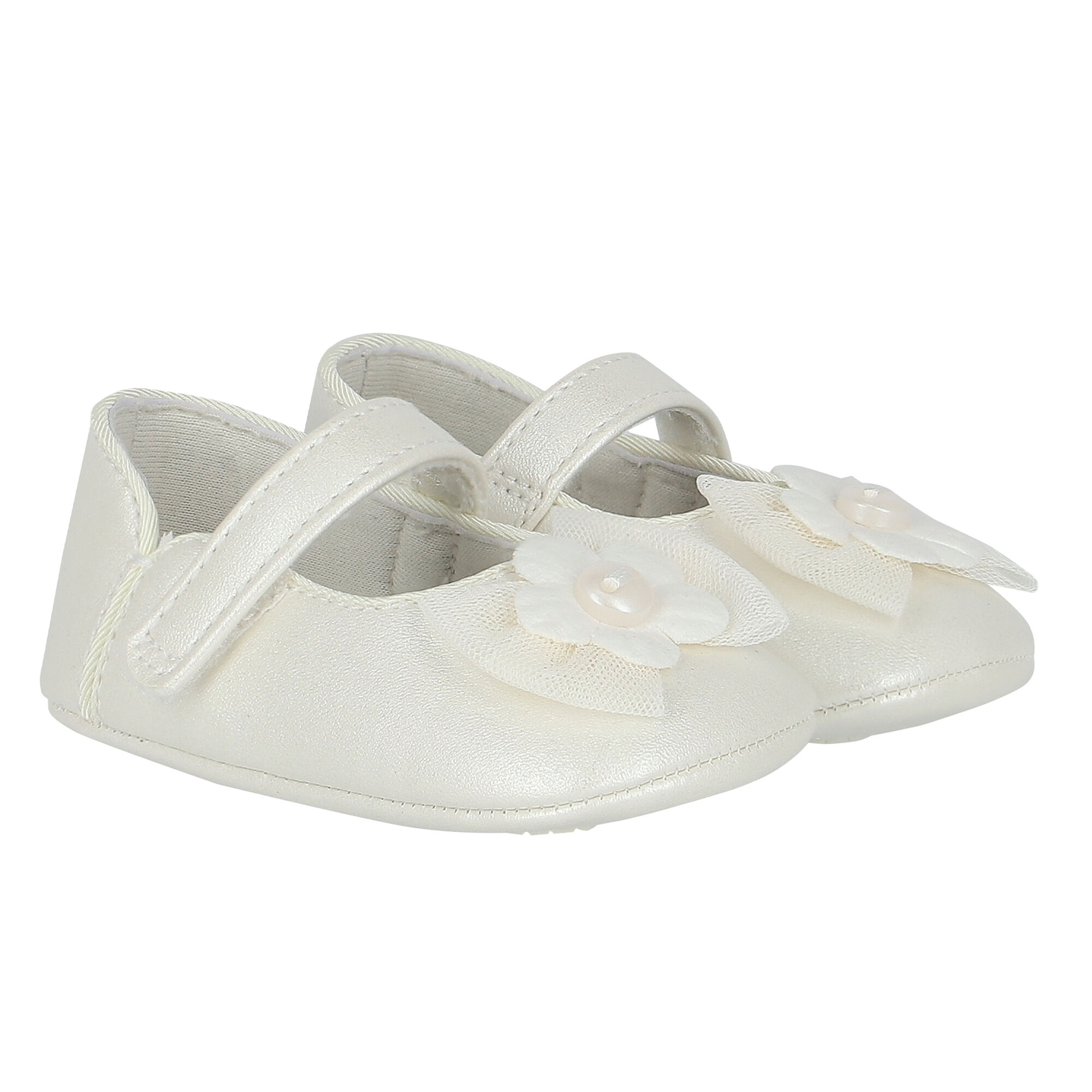 Mayoral Baby Girls Ivory Flower Pre Walker Shoes Junior Couture