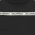 Boys Black Logo Hooded Zip Up Top, 1, hi-res