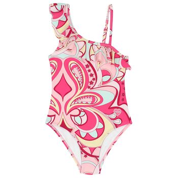 Girls Abstract Print Swimsuit