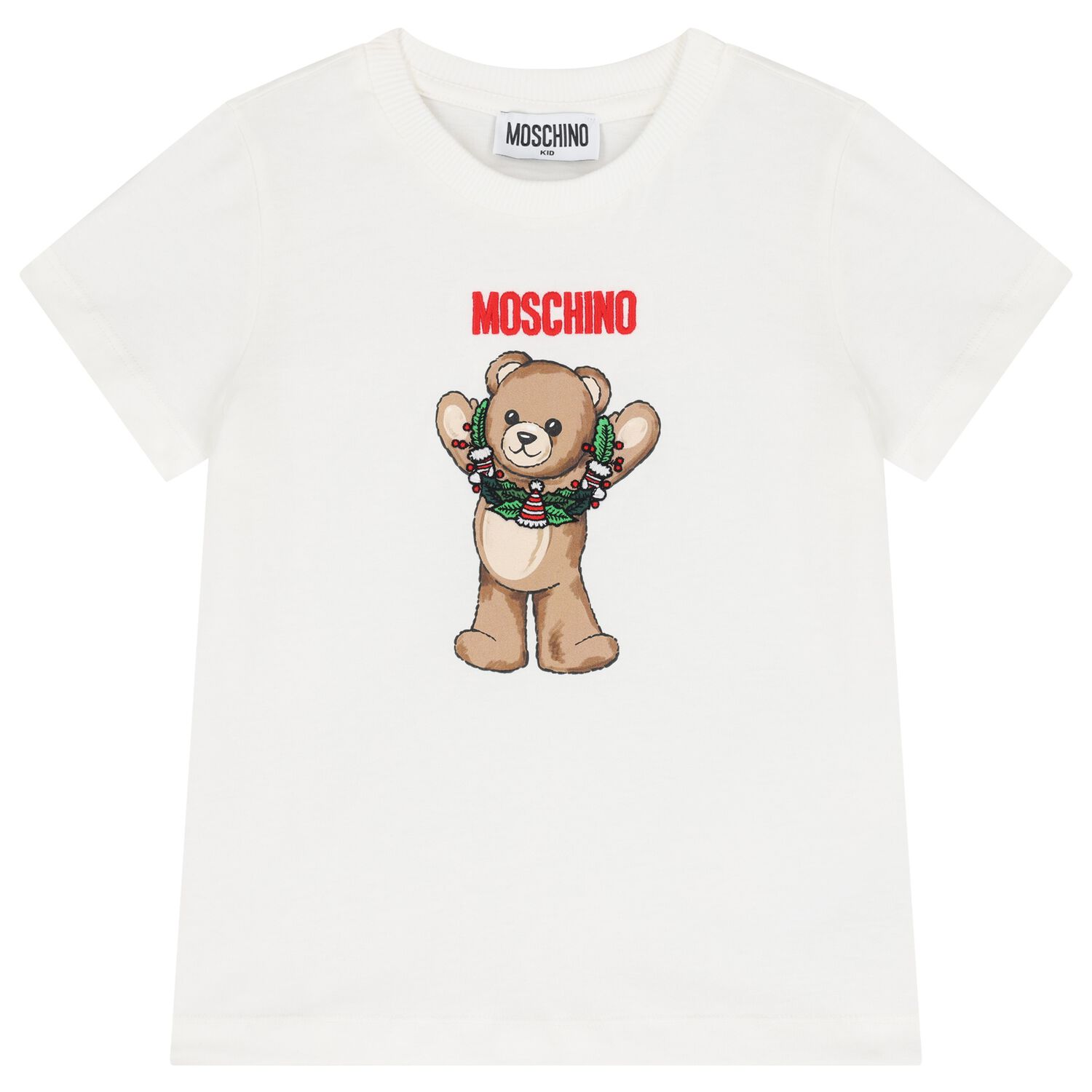 Ivory Christmas Teddy Bear Logo T-Shirt, 1, hi-res