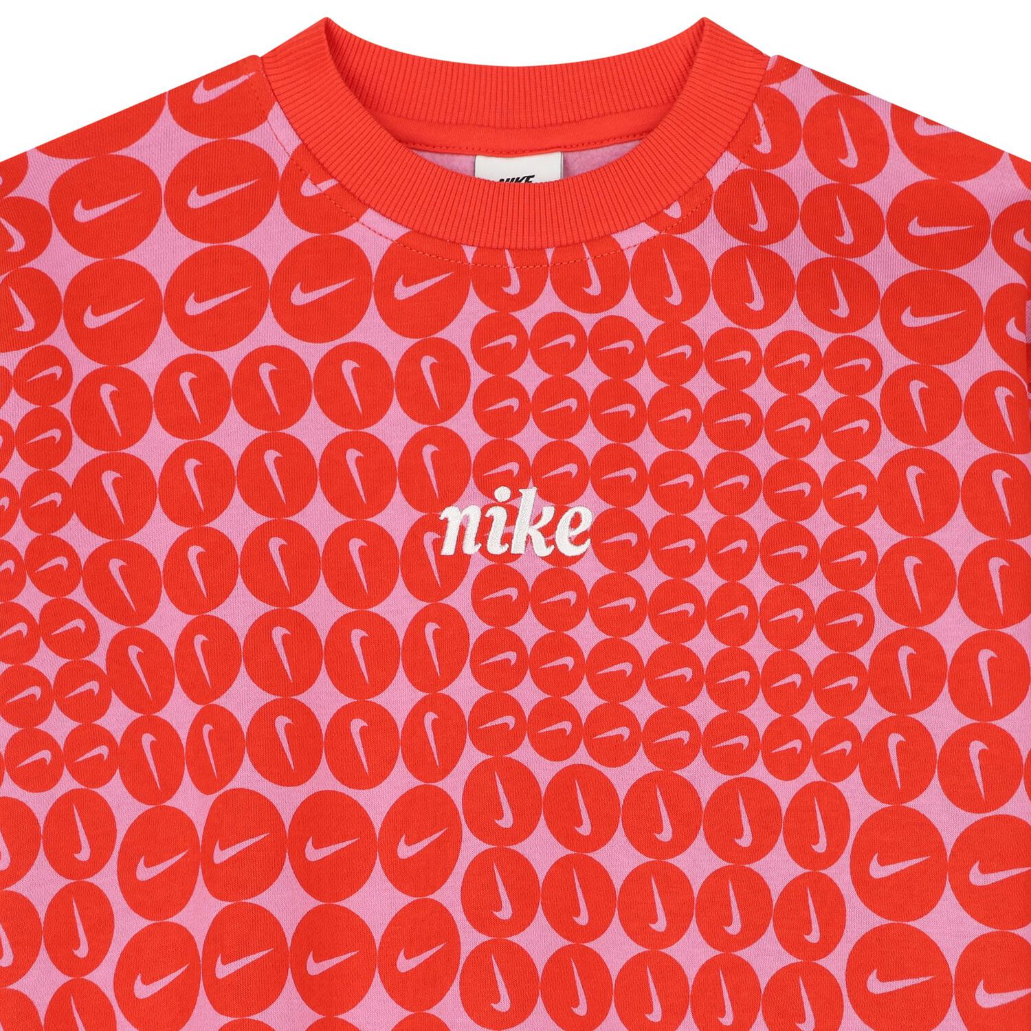 سويت شيرت بنات بالشعار باللون الاحمر و الوردي, 1, hi-res