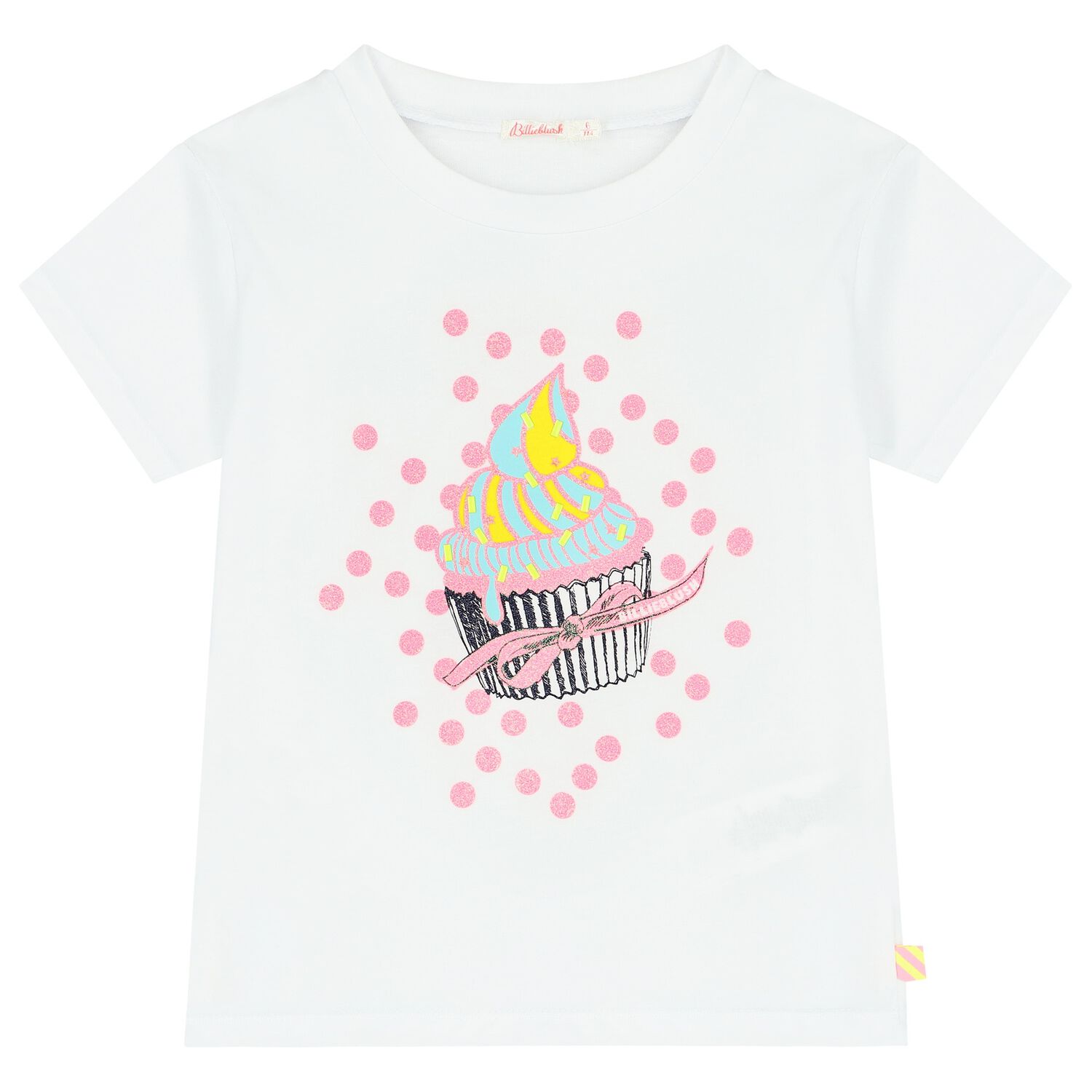 Girls White Cup Cake T-Shirt, 1, hi-res