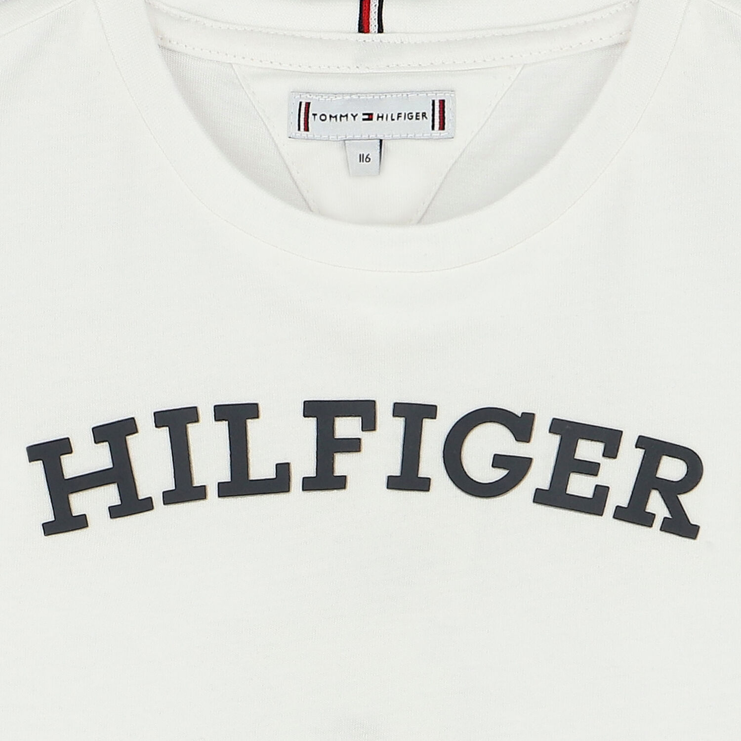 تيشيرت بنات بالشعار باللون الابيض, 1, hi-res