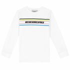 Boys White Logo Long Sleeve Top, 1, hi-res