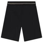 Boys Black Logo Shorts, 2, hi-res