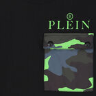 تيشيرت بالشعار باللون الأسود للأولاد, 1, hi-res