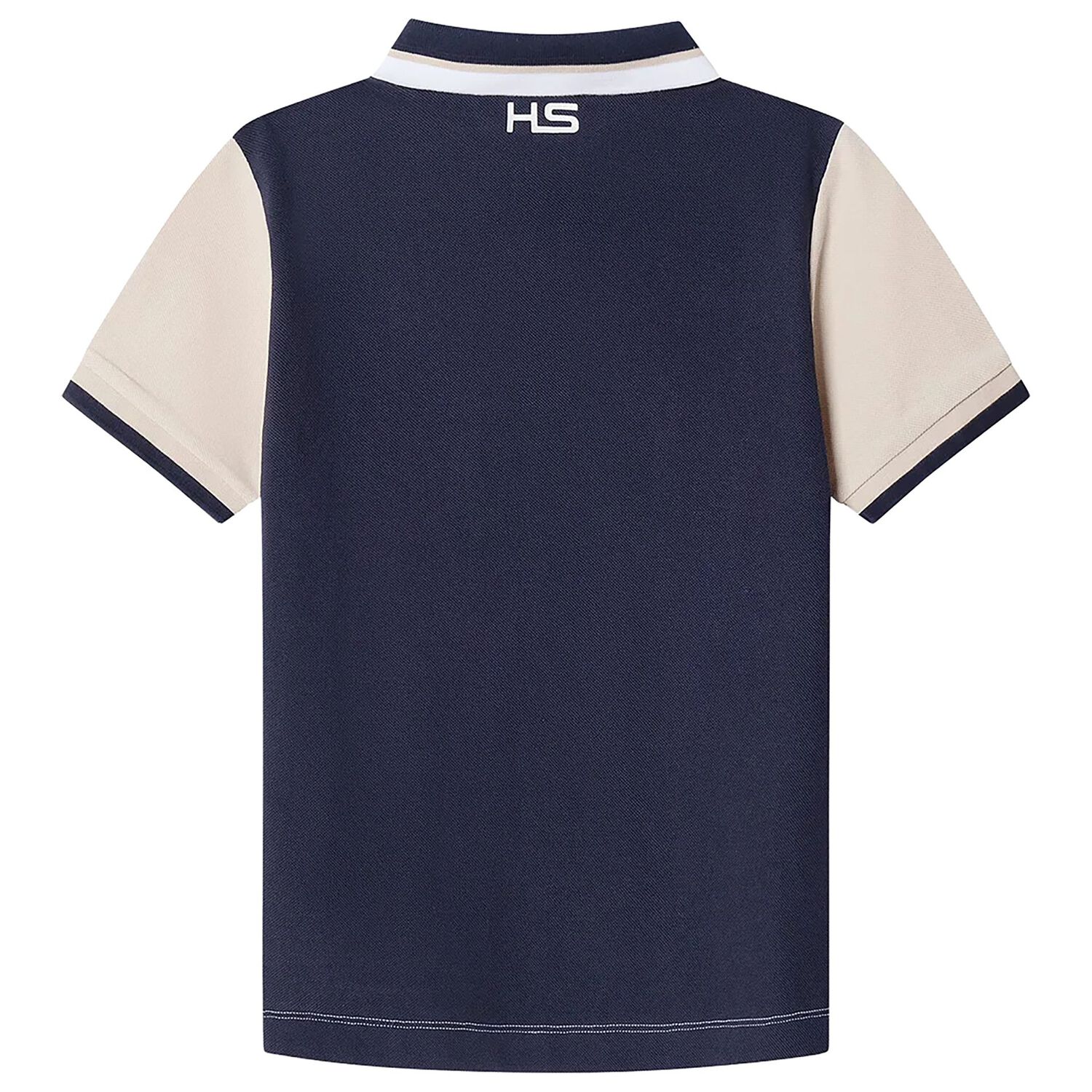Boys White & Navy Blue Logo Polo Shirt, 2, hi-res