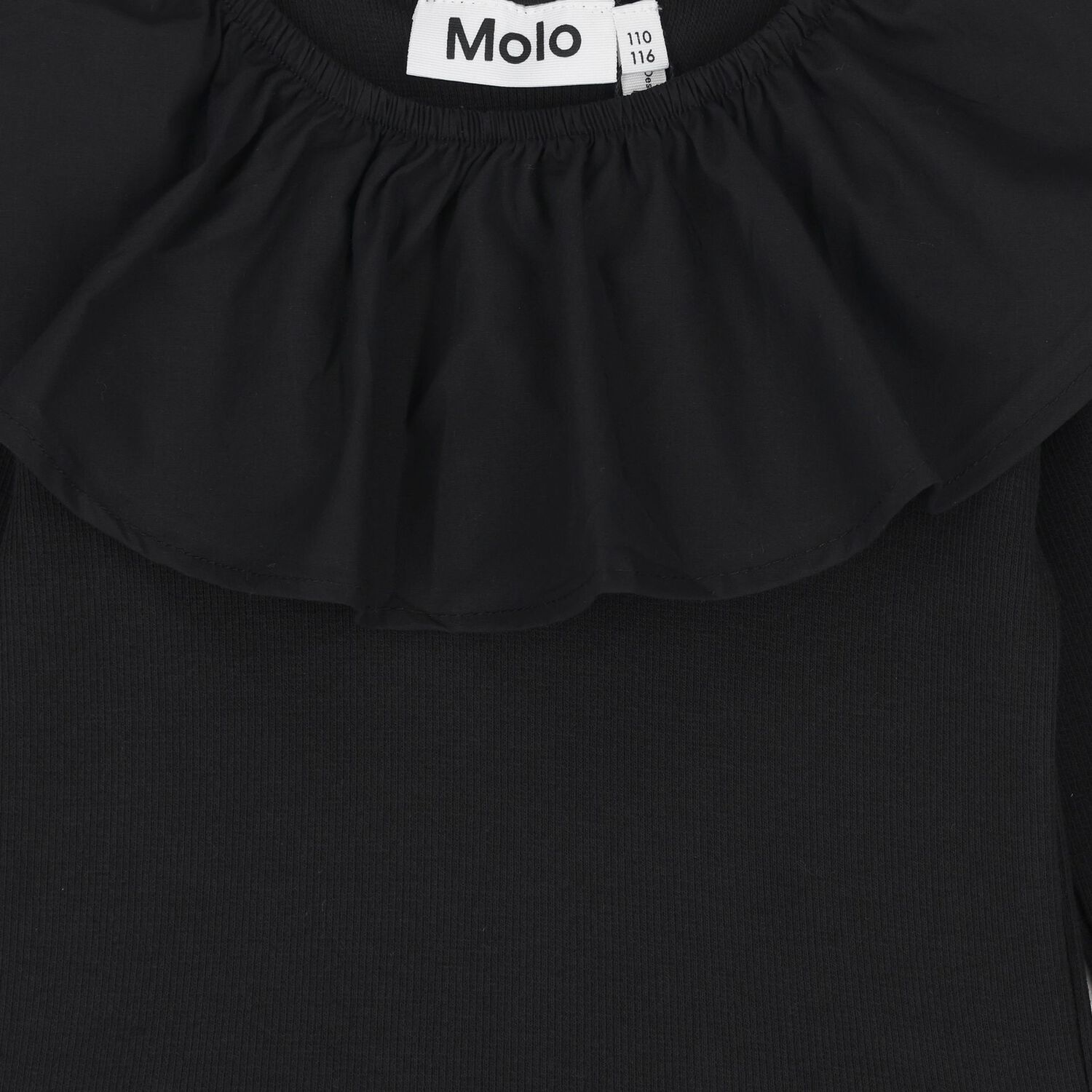 Girls Black Ruffled Dress , 2, hi-res