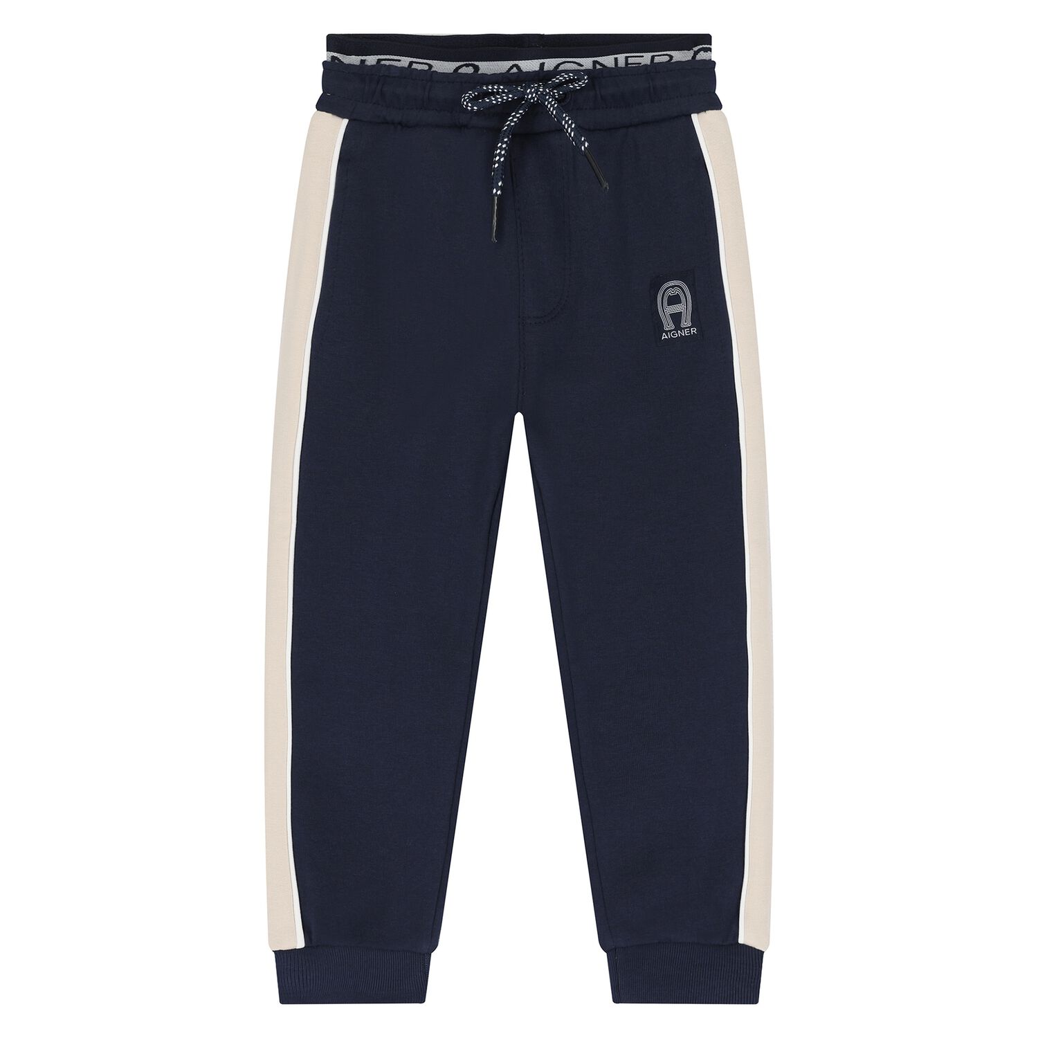Younger Boys Navy Blue Logo Joggers, 1, hi-res image number null