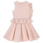 Girls Pink Flower Ruffle Dress, 1, hi-res