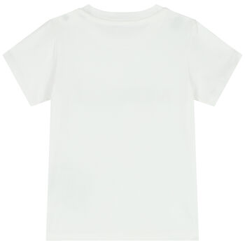 Younger Boys White Logo T-Shirt